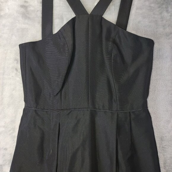 J Crew Womens Black Sleeveless Sheath Dress Size 0 Cross Back‎ Cocktail Classic - Picture 8 of 16